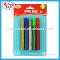 Non-toxic 5pcs color Glitter Glue packed in blister card